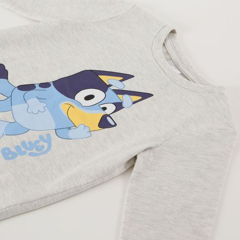 Polera Manga Larga Niño Fun Gris Bluey-1