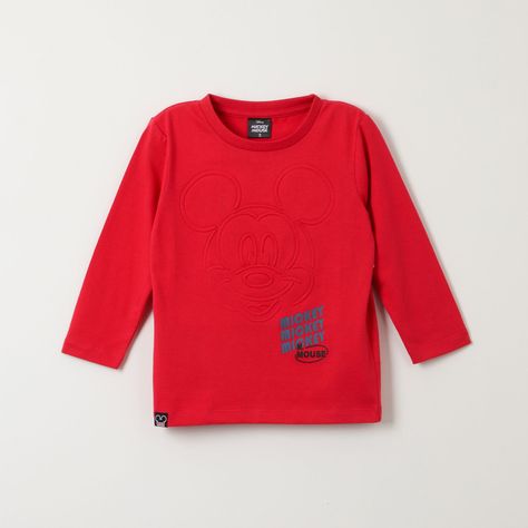 Polera Manga Larga Niño Mickey Mania Rojo Disney-0