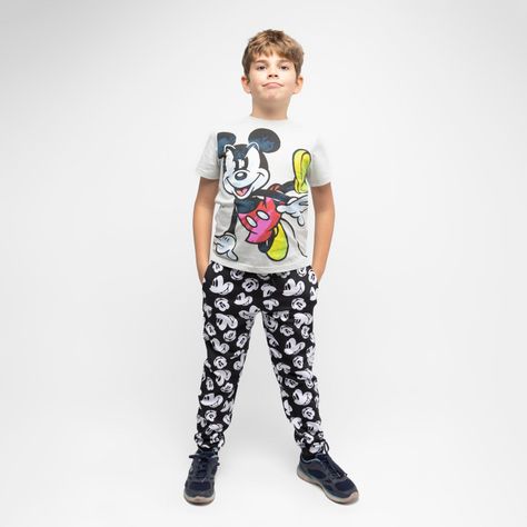 Pantalon de Buzo Niño Full Print Mickey Gris Disney-0