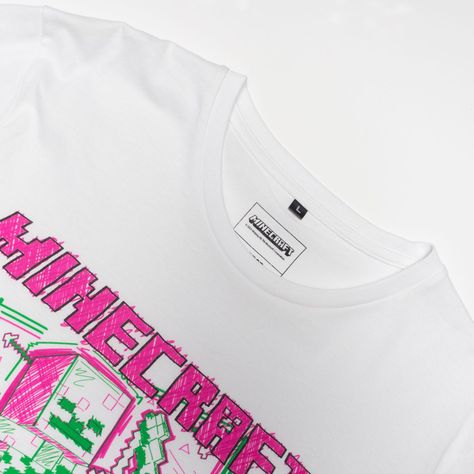 Polera Hombre  Minecraft  Esqueleto Blanco-1