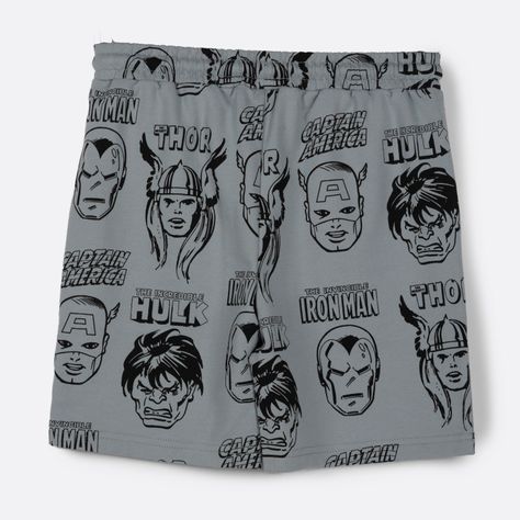 Short Niño Full Print Avengers Gris Marvel-1