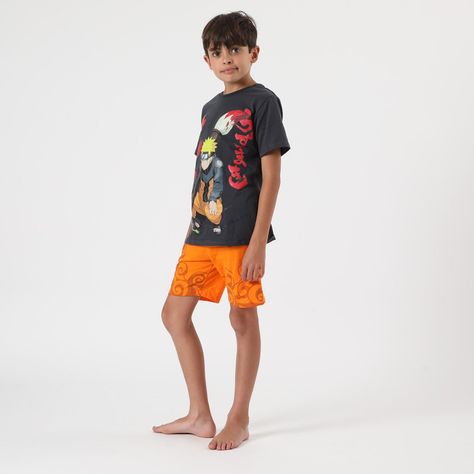 Pijama Corto Niño Uzumaki Gris Naruto-1
