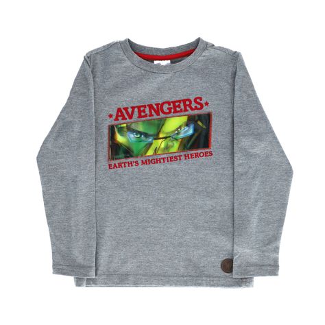Polera Manga Larga Niño Iron Man Heroes Gris Marvel-0
