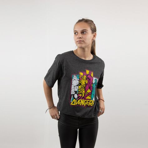Polera Mujer Avengers Colours Gris Marvel-0