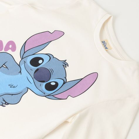 Polera Manga Larga Niña Lilo & Stitch Ohana Blanco Disney-1