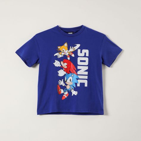 Polera Manga Corta Niño Personajes Azul Sonic-0