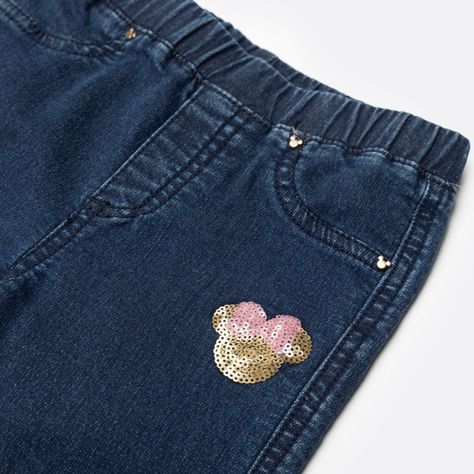 Calza Niña Logo Minnie Denim Disney-4