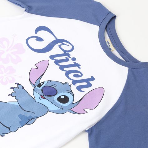 Polera Manga Larga Niña Lilo & Stitch Mangas Blanco Disney-1