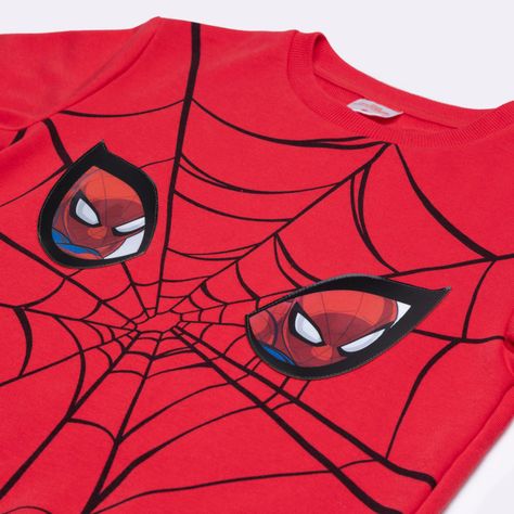 Poleron Niño Ojos Spiderman Rojo Marvel-2