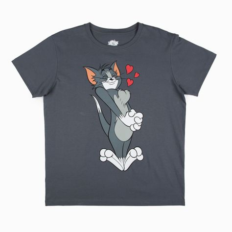 Polera Manga Corta Mujer Tom Gris Tom y Jerry-2