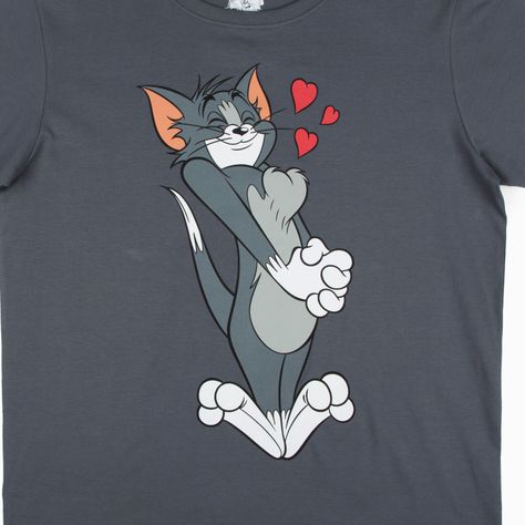 Polera Manga Corta Mujer Tom Gris Tom y Jerry-4