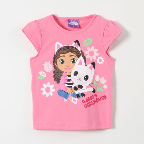 Polera Manga Corta Niña Rosado Gabby Dollhouse-0