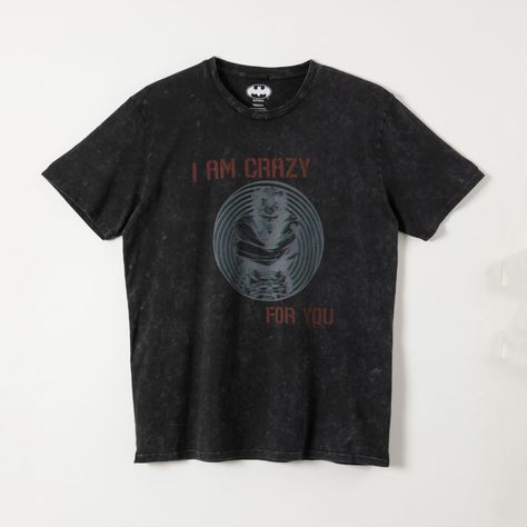 Polera Manga Corta Hombre I am crazy Gris DC Comics-0