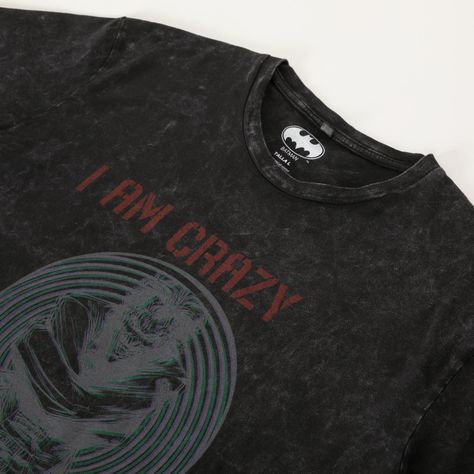 Polera Manga Corta Hombre I am crazy Gris DC Comics-1