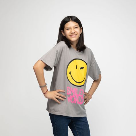 Polera Niña Smiley World Gris SmileyWorld ®-0
