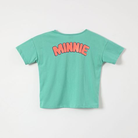 Polera Manga Corta Niña Crop Minnie Verde Disney-1