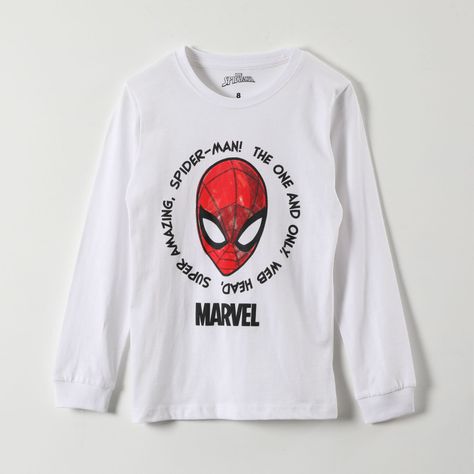 Polera Manga Larga Niño Personajes Blanco Marvel-0