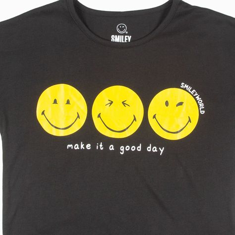 Polera Niña Make It A Good Day Negro SmileyWorld ®-0