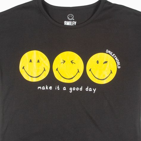 Polera Niña Make It A Good Day Negro SmileyWorld ®-2