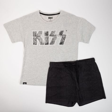 Pijama Mujer Print Gris KISS-2