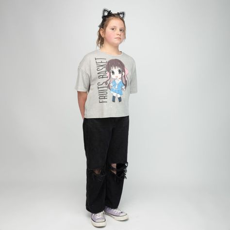 Polera Niña Fruits Basket Fruits Gris Fruits Basket-1