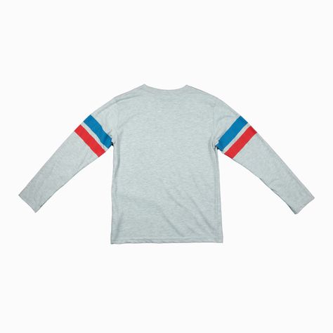 Polera Manga Larga Niño Capitan America Real Gris Marvel-1