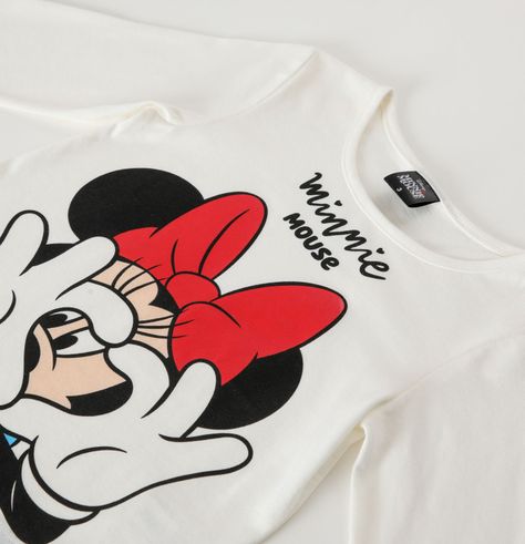 Polera Manga Larga Niña Minnie Love Blanco Minnie-1