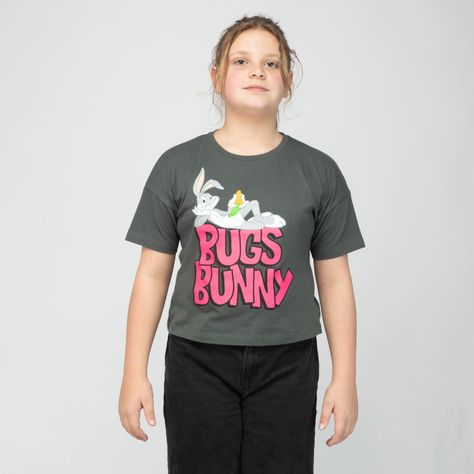 Polera Niña Looney tunes Bugs Gris Warner Bross-0