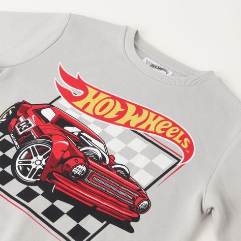 Poleron Niño Clasico Gris Hot Wheels-1