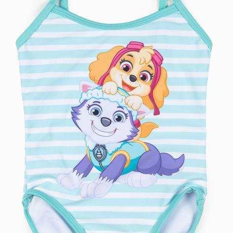 Traje De Baño Niña Everest & Skye Turquesa Paw Patrol-2