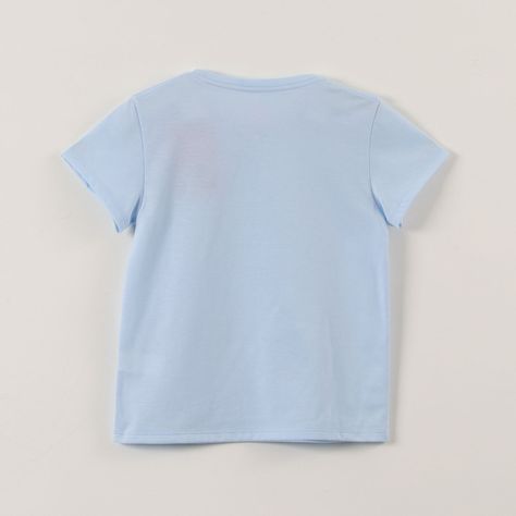 Polera Manga Corta Niña Cenicienta Princesas Celeste Disney-2