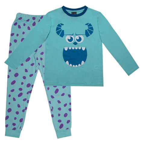 Pijama Disfraz Niño Monsters Inc. Sully Face Celeste Disney-0