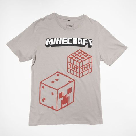 Polera Hombre  Minecraft  Tnt Gris-0