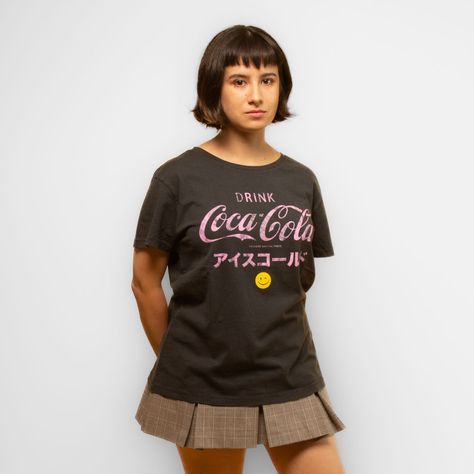Polera Mujer Coca Cola Coke Mujer Gris-0