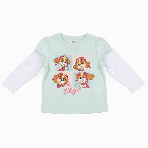 Polera Manga Larga Niña Caras Verde Paw Patrol-2