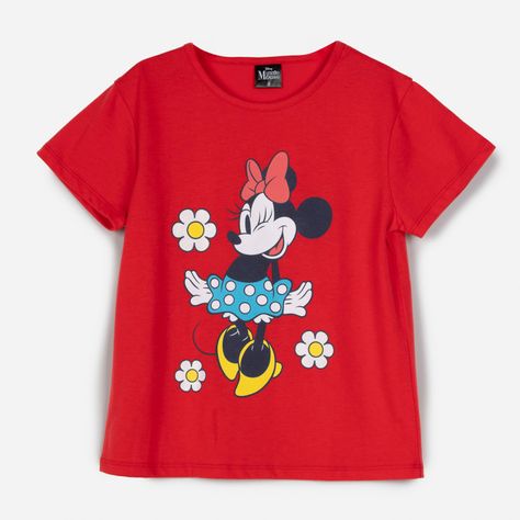 Polera Manga Corta Niña Mesa Minnie Rojo Disney-0