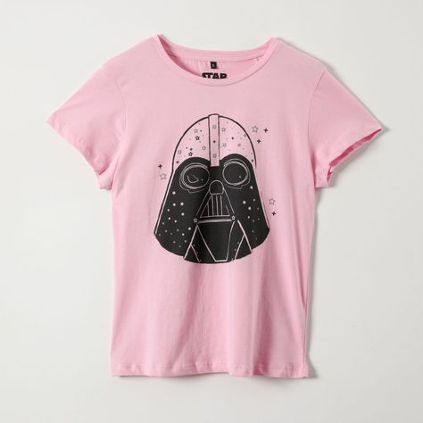 Polera Manga Corta Mujer Darth Vader Rosado Star Wars-0