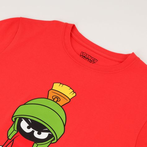 Polera Manga Corta Hombre Marvin Rojo Looney Tunes-1