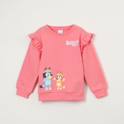 Poleron Cerrado Niña Vuelos Rosado Bluey-0