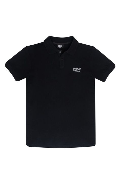 Polera Hombre Lisa Negro Kiss-0