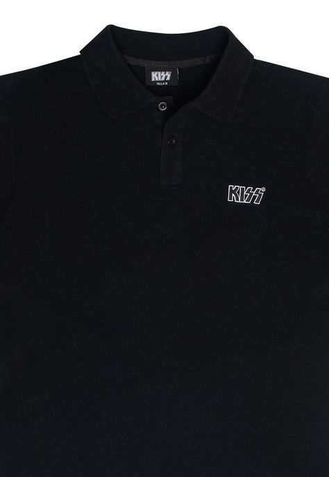 Polera Hombre Lisa Negro Kiss-1