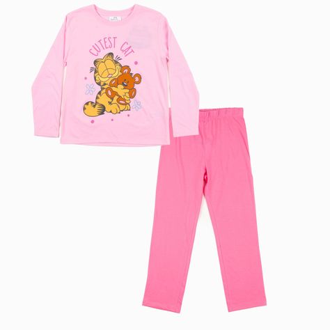 Pijama Largo Niña Oso Rosado Garfield-0