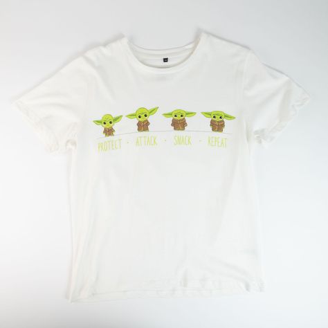 Polera Mujer  Star Wars  Grogu Line Blanco-0