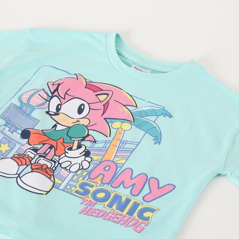 Polera Manga Corta Niña Amy Turquesa Sonic-2