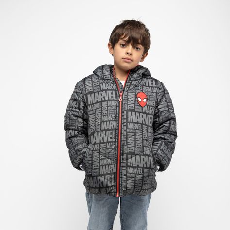 Parka Niño Spiderman Negro Marvel-0