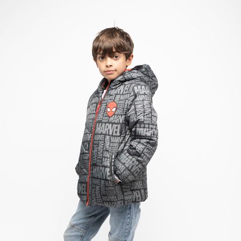 Parka Niño Spiderman Negro Marvel-2