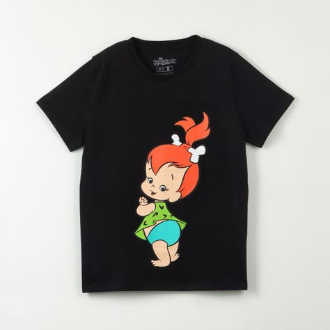 Polera Manga Corta Mujer Pebbles Negro Los Picapiedras-0