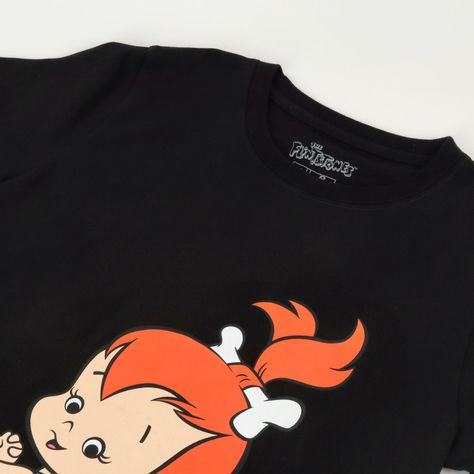 Polera Manga Corta Mujer Pebbles Negro Los Picapiedras-1