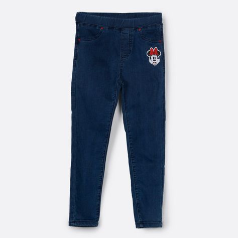 Calza Niña Minnie Sonriendo Denim Azul Disney-0