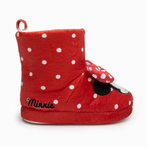 Pantufla Bota Niña Puntos Minnie Rojo Disney-0